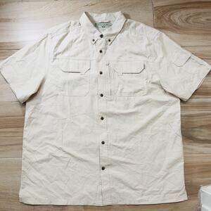 Field & Stream Men's Outfitter Beige Lightweight Button Up Size X-Large